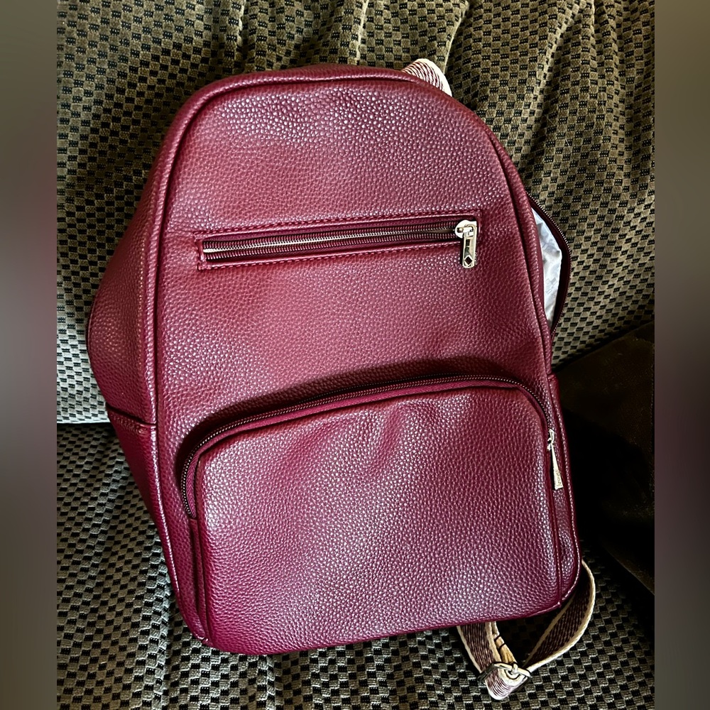 Thirty-one Maroon Leather Backpack
